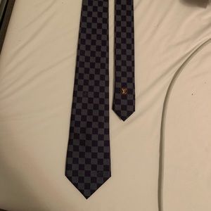 Navy Damier louis Vuitton tie
